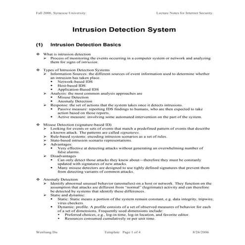 Intrusion detection | PDF