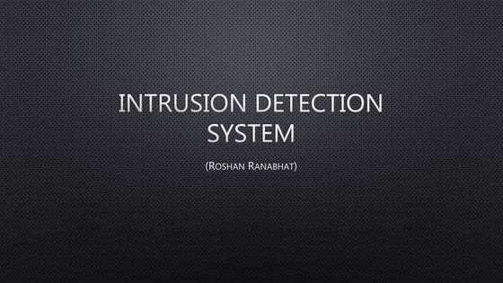 Intrusion detection and prevention system | PPT