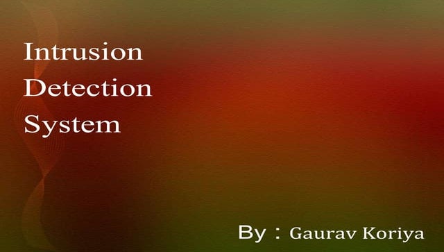 Intrusion detection system 