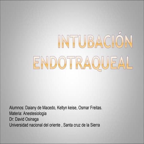 Intubacion dificil  anestesiologia