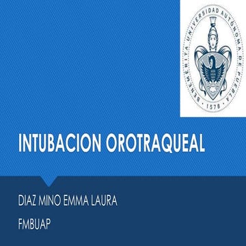 Intubacion orotraqueal 