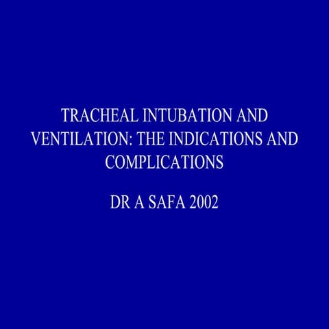 Intubation and ventilation