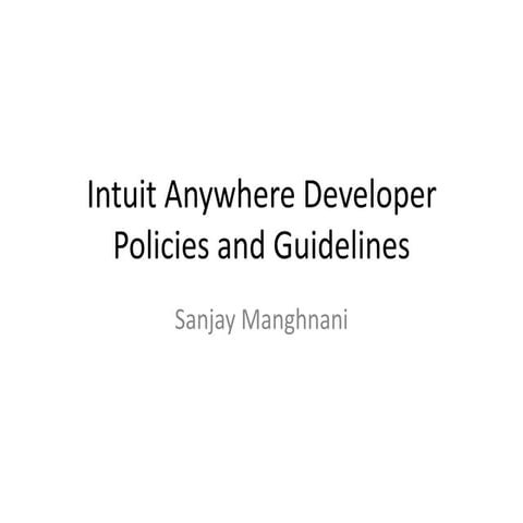 Intuit anywhere developer policies and guidelines