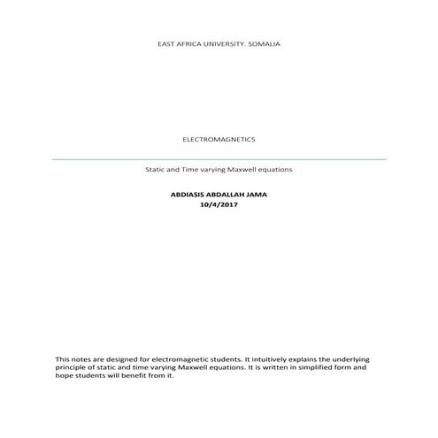 Intuitive explanation of maxwell electromagnetic equations