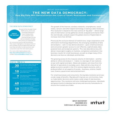 Intuit 2020 Report: The New Data Democracy