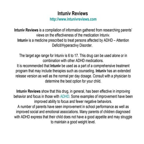 Intuniv reviews | PPT