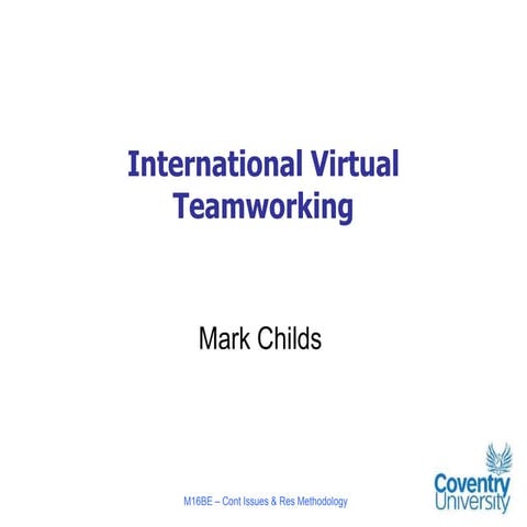 Int virtual teamworking