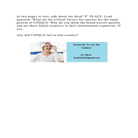 In two pages or less, talk about the third P” PLACE. Lead question.docx