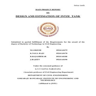 Intze tank design