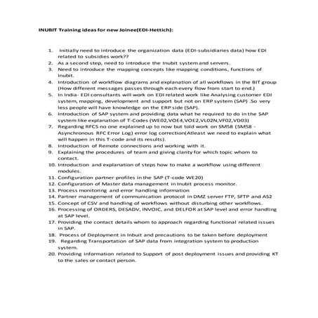 Inubit training | DOCX