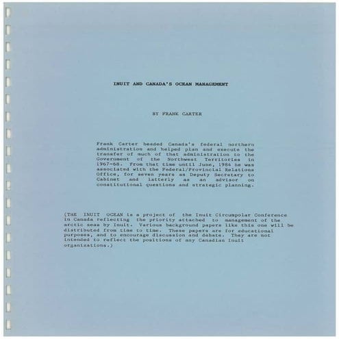 Inuit and Canada's Ocean Management