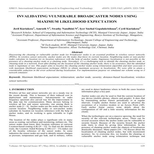 Invalidating vulnerable broadcaster nodes using