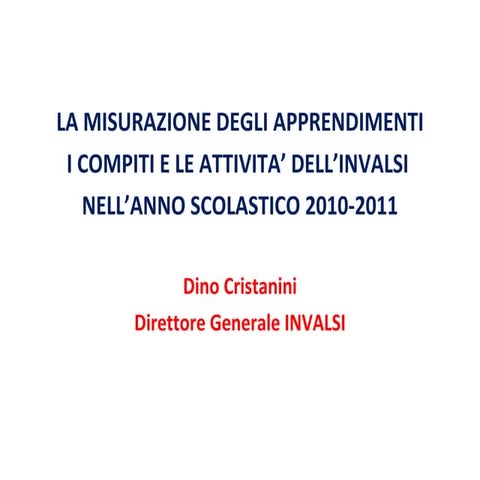 INVALSI SNV I Compiti as 2010/2011