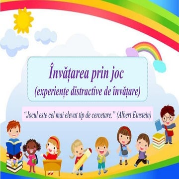 Dimensiunea senzorială a învățării prin joc didactic în activitatea de ...