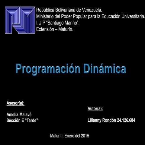 Programación Dinámica