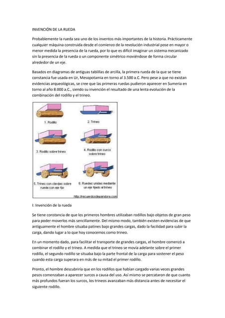 Historia de la rueda | PDF