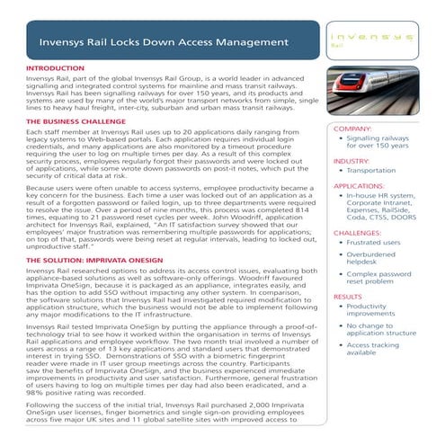 Invensys Rail Success Story