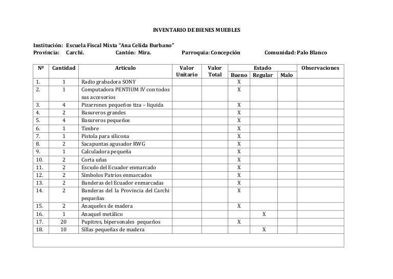 Inventario de bienes muebles