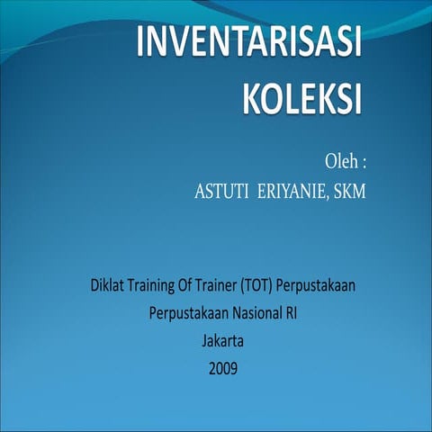 Inventarisasi koleksi perpustakaan