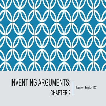 Inventing argument chapter 2 lecture