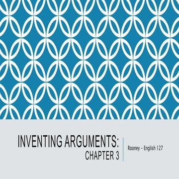 Inventing argument chapter 3 logic lecture