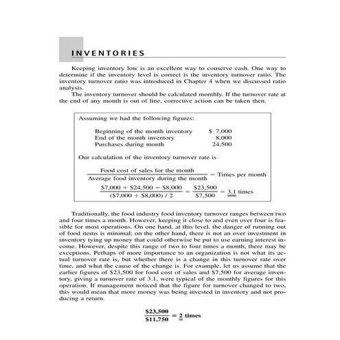 Inventories & Cash and Flow