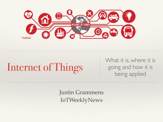 Internet of Things: What it is, where it is going and how it is being applied.