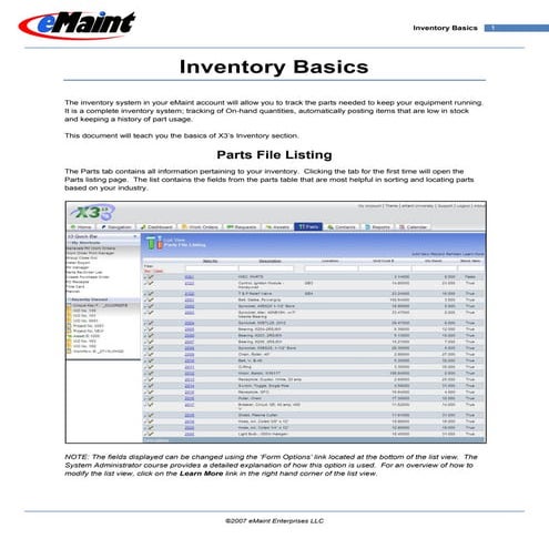 Inventory Basics