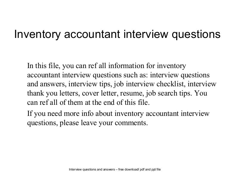 Inventory accountant interview questions