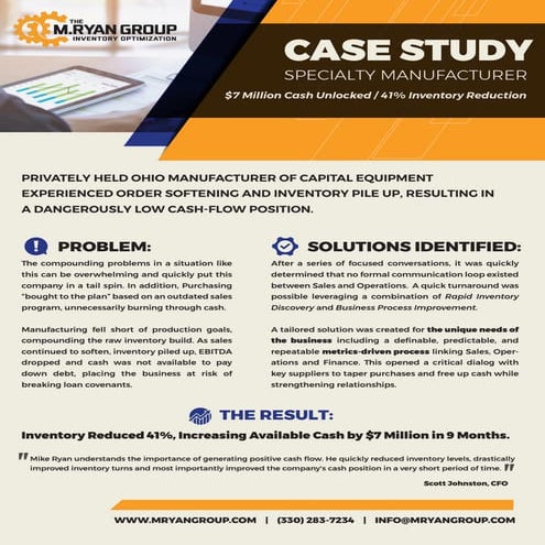 Inventory Case Study - Privately Held Specialty Manufacturer