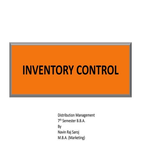 Inventory control