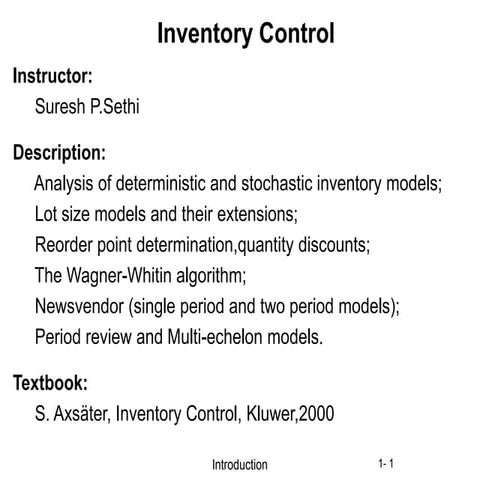 Inventory control 1rev | PPT