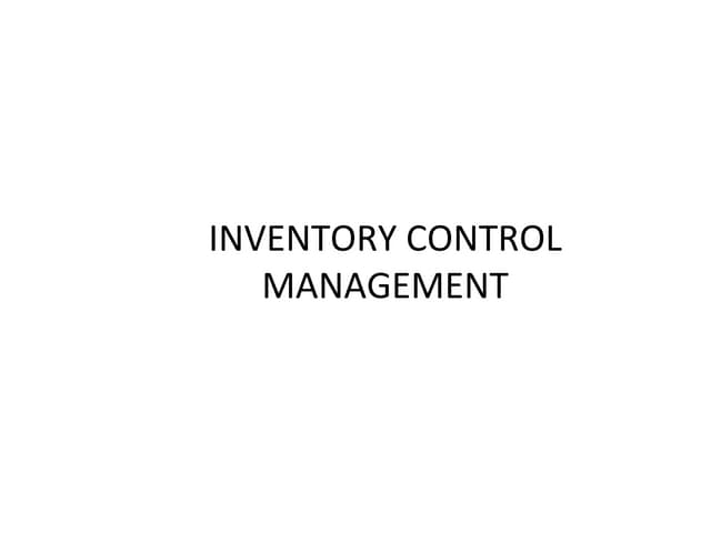 Inventory control management