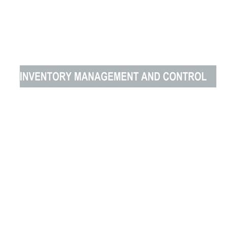 Inventory management control for Store