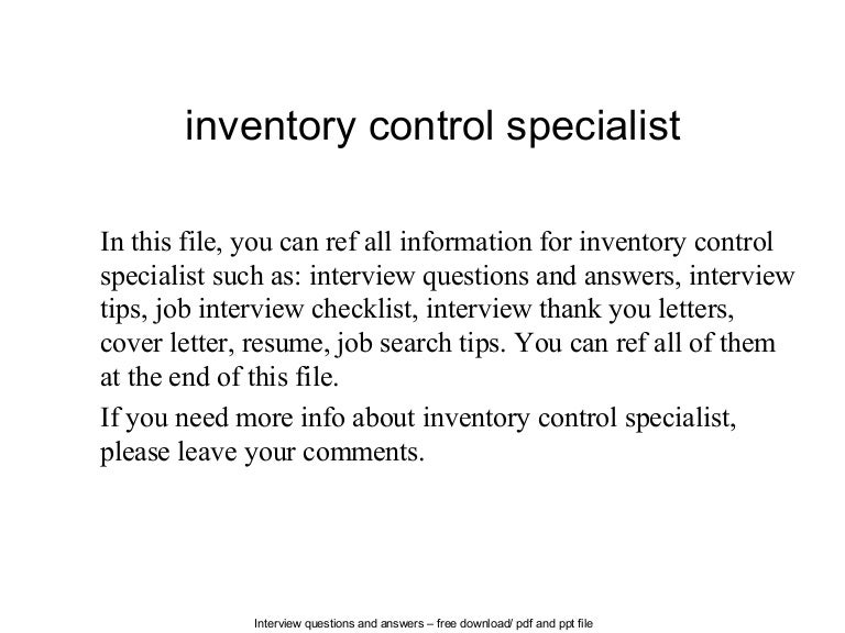 inventory control cover letters