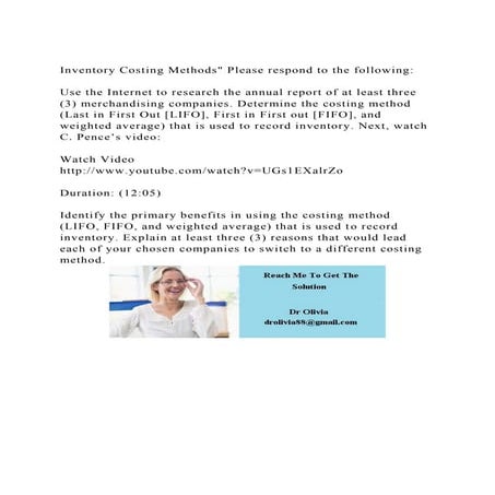 Inventory Costing Methods Please respond to the followingUse.docx