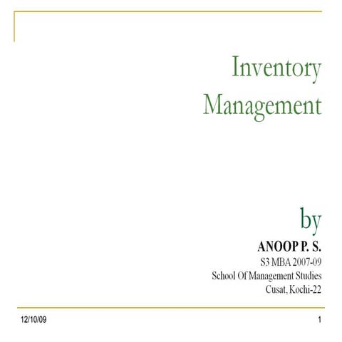 Inventory Management