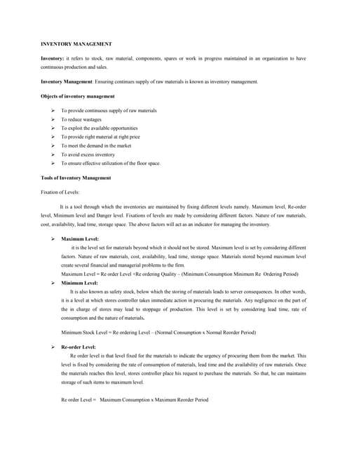 Unit 4 inventory management policies | PPTX | Stocks and Bonds ...