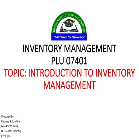 Inventory Management System | PPTX