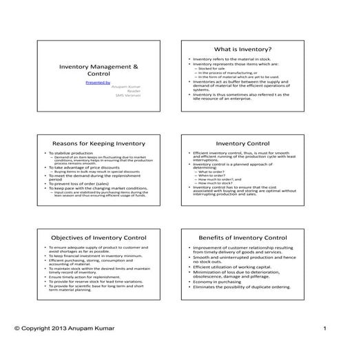 Inventory management & control