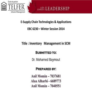 Inventory management in scm