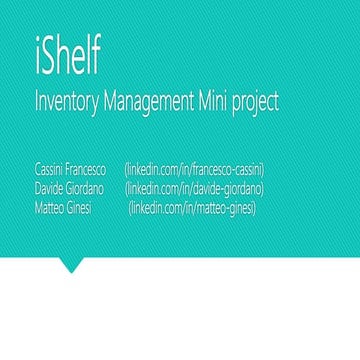 iShelf - Inventory management project
