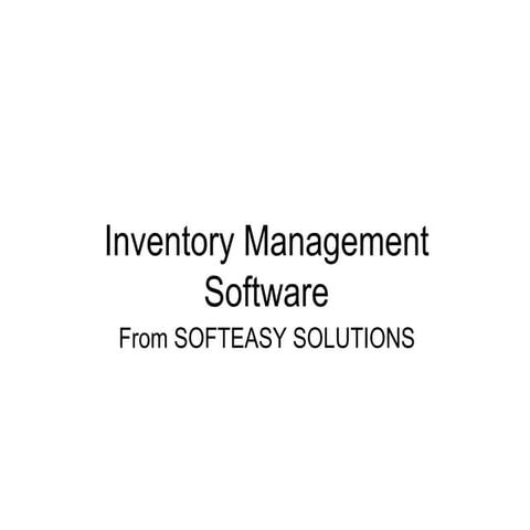 Inventory management software | PDF