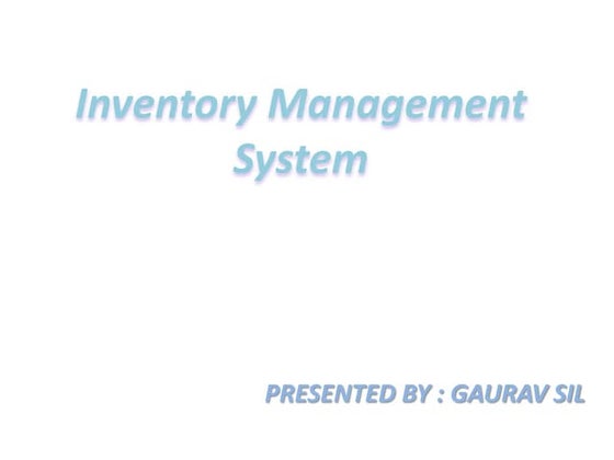 Inventory Management System | PPT