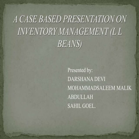 Inventory management t
