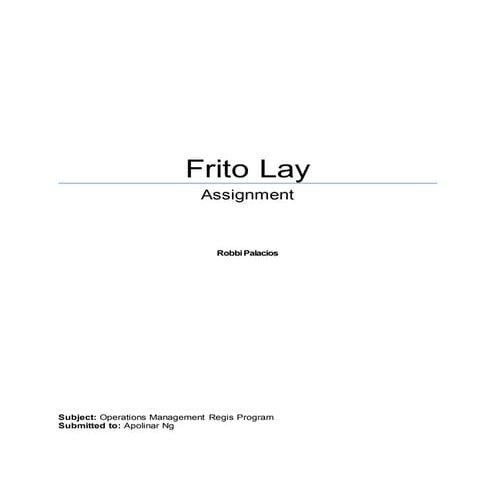 Inventory mgmtatfritolay