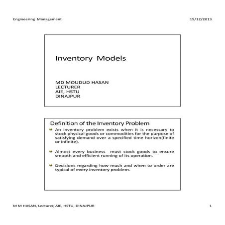 Inventory  models