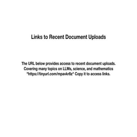 Links to 44 Recent Document Uploads on LLMS 