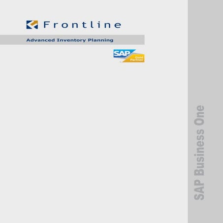 Inventory planning for sap business one | PDF