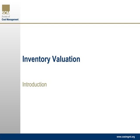 Inventory valuation - Introduction